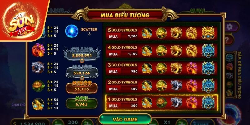 Biểu tượng sức mạnh thần thú trong game